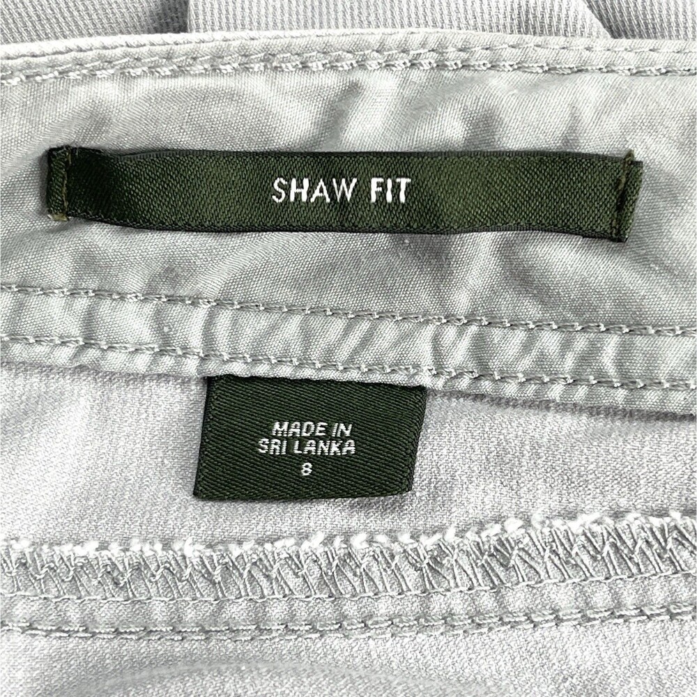 Eddie Bauer Shaw Fit Capri Pants Size 8 Gray Ribbed Tie Waist Hiking Outdoor - Picture 4 of 12
